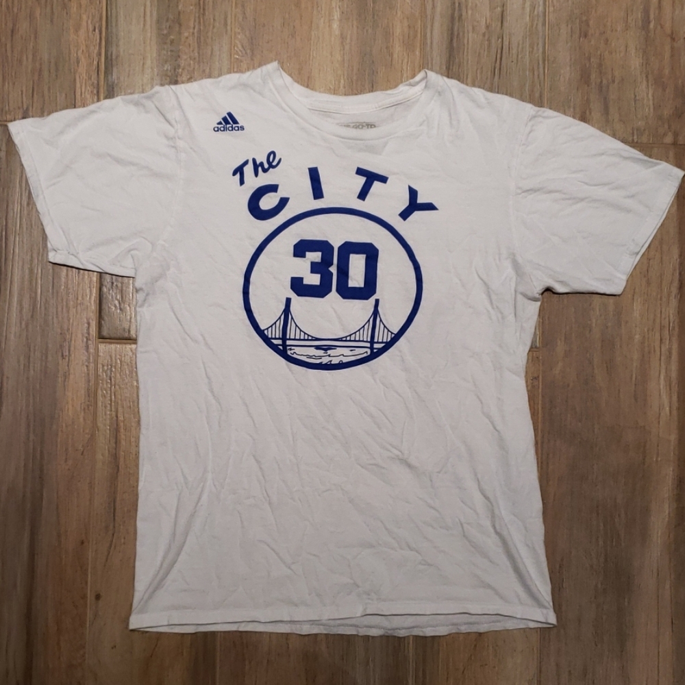 White Adidas NBA Team #30 Curry Tee Shirt